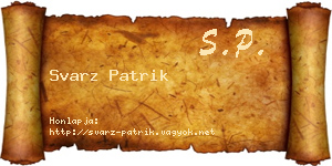 Svarz Patrik névjegykártya